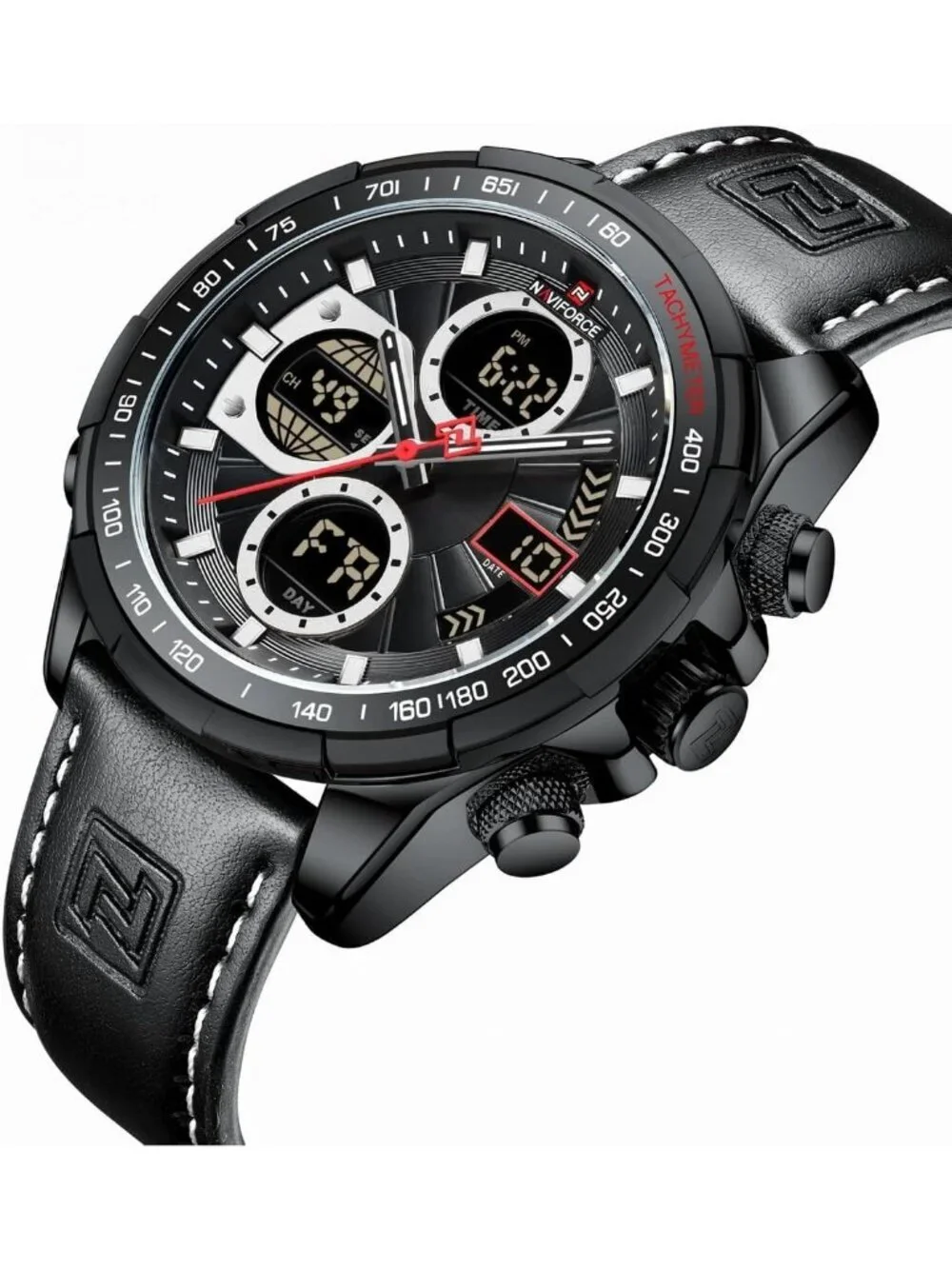 Men All Black Analog Quartz Waterproof Chronograph Classic Stylish Casual Watch